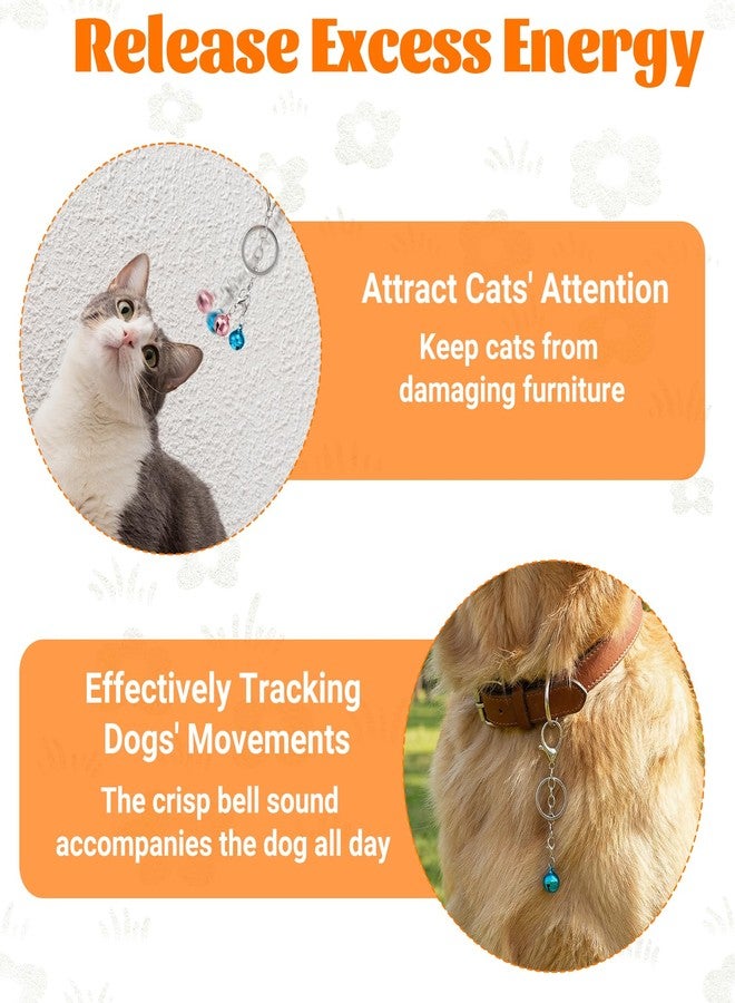 WJIAAA 9 PCS Colorful Pet Bells, Loud Jingle Bells for Dog Cat Collar with 2pcs Keychain, Small Metal Round Jingle Bell with Clasps for Collar Charms and DIY Crafts - Image 3